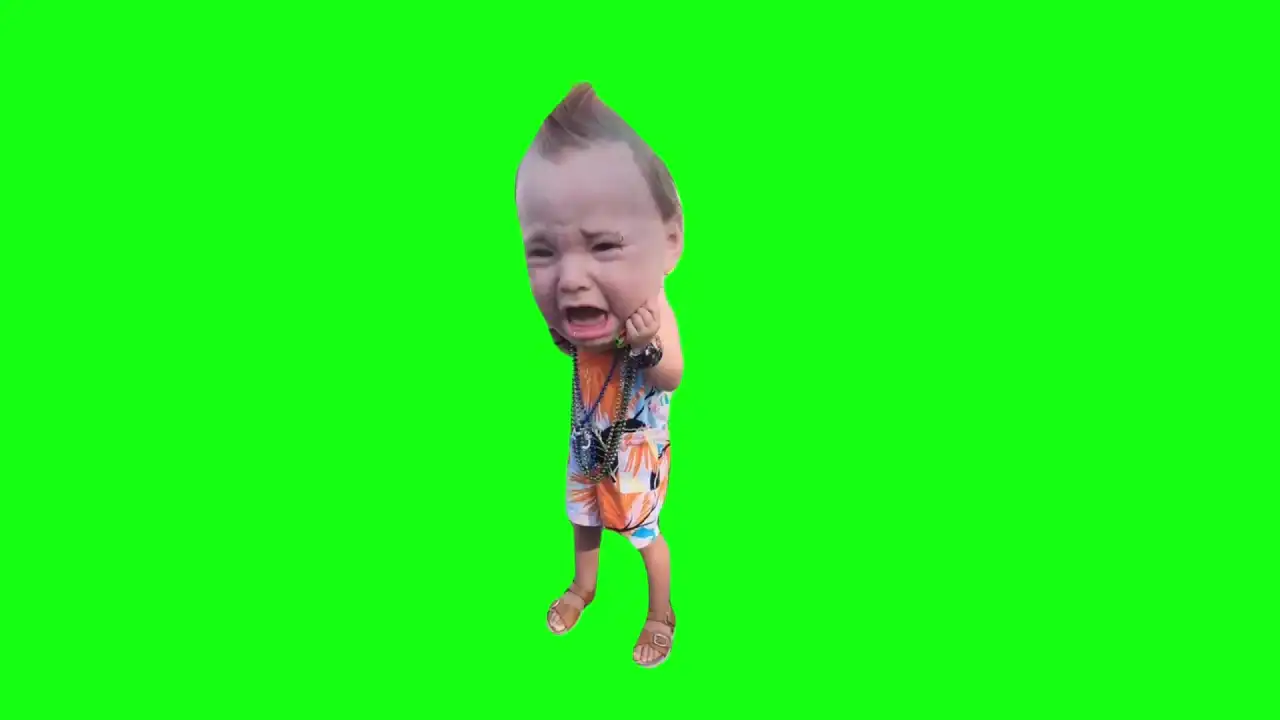 Big baby face meme green screen