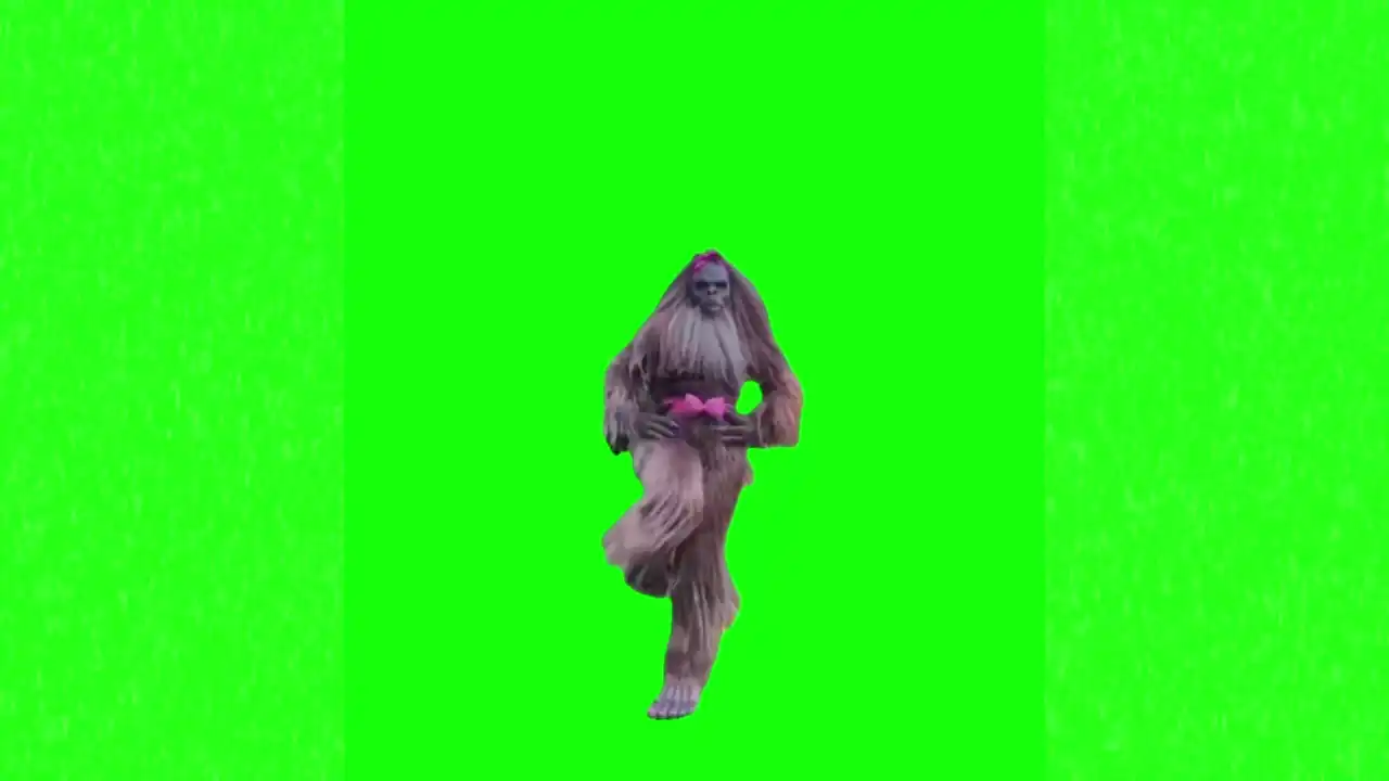 Big foot dancing meme green screen