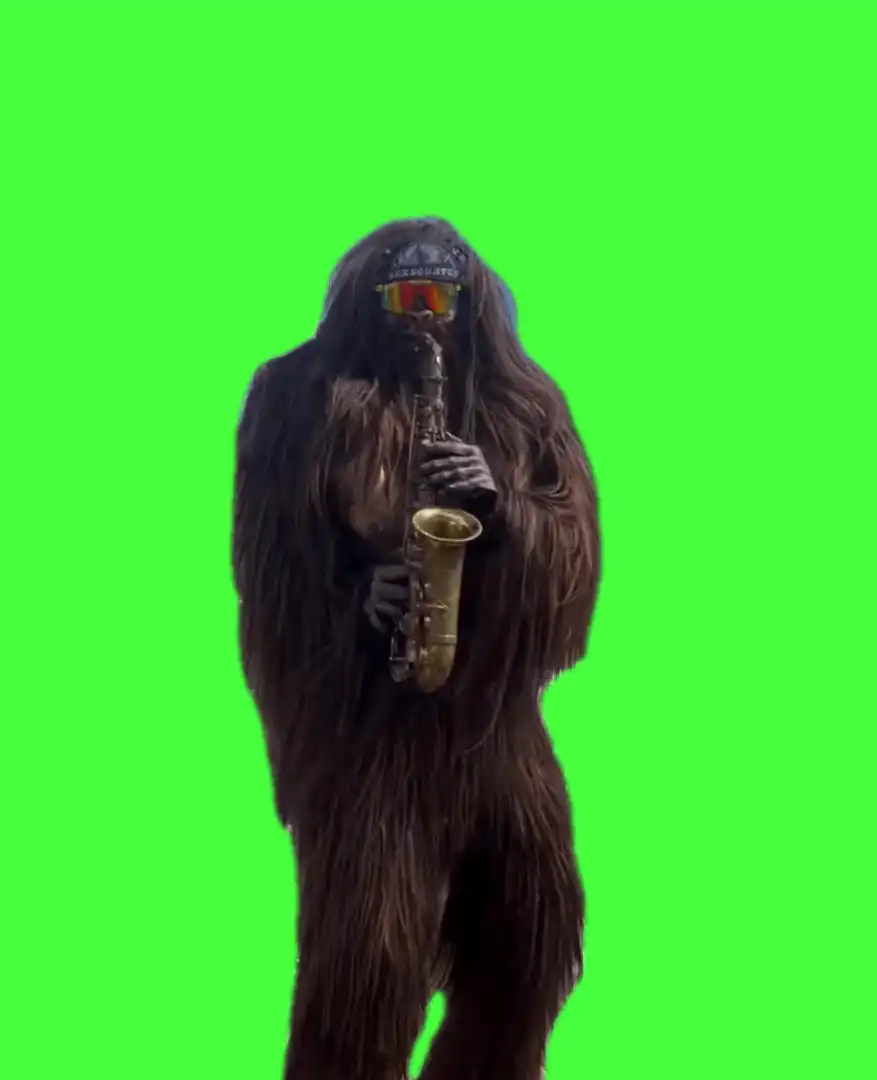Big foot saxophone meme green screen