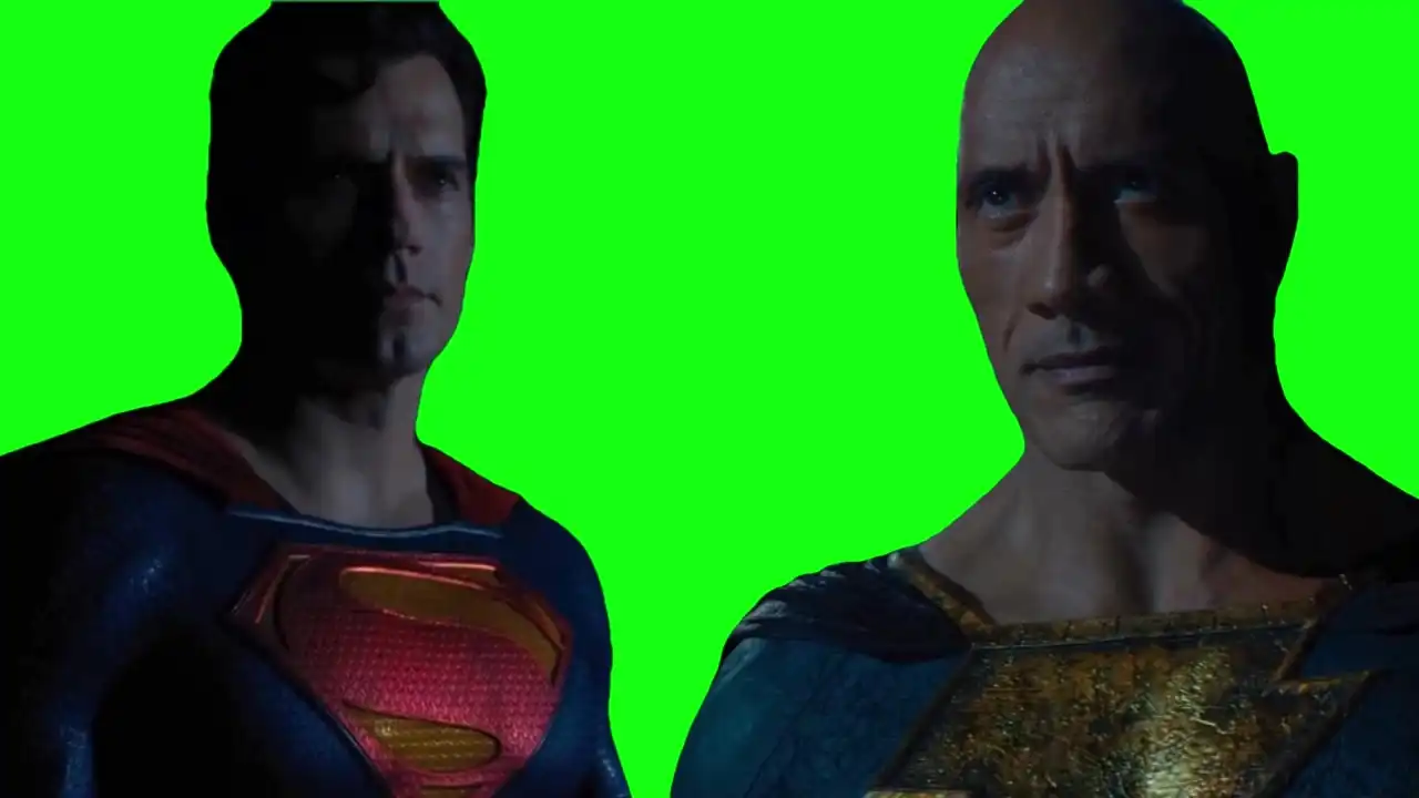 black adam meets Superman Green Screen
