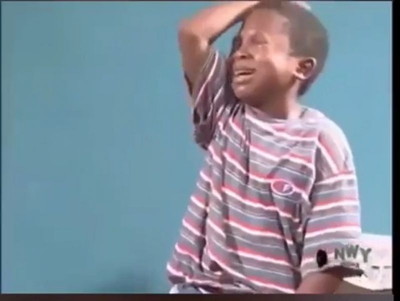 Black Kid Crying With Knife Video Meme Template