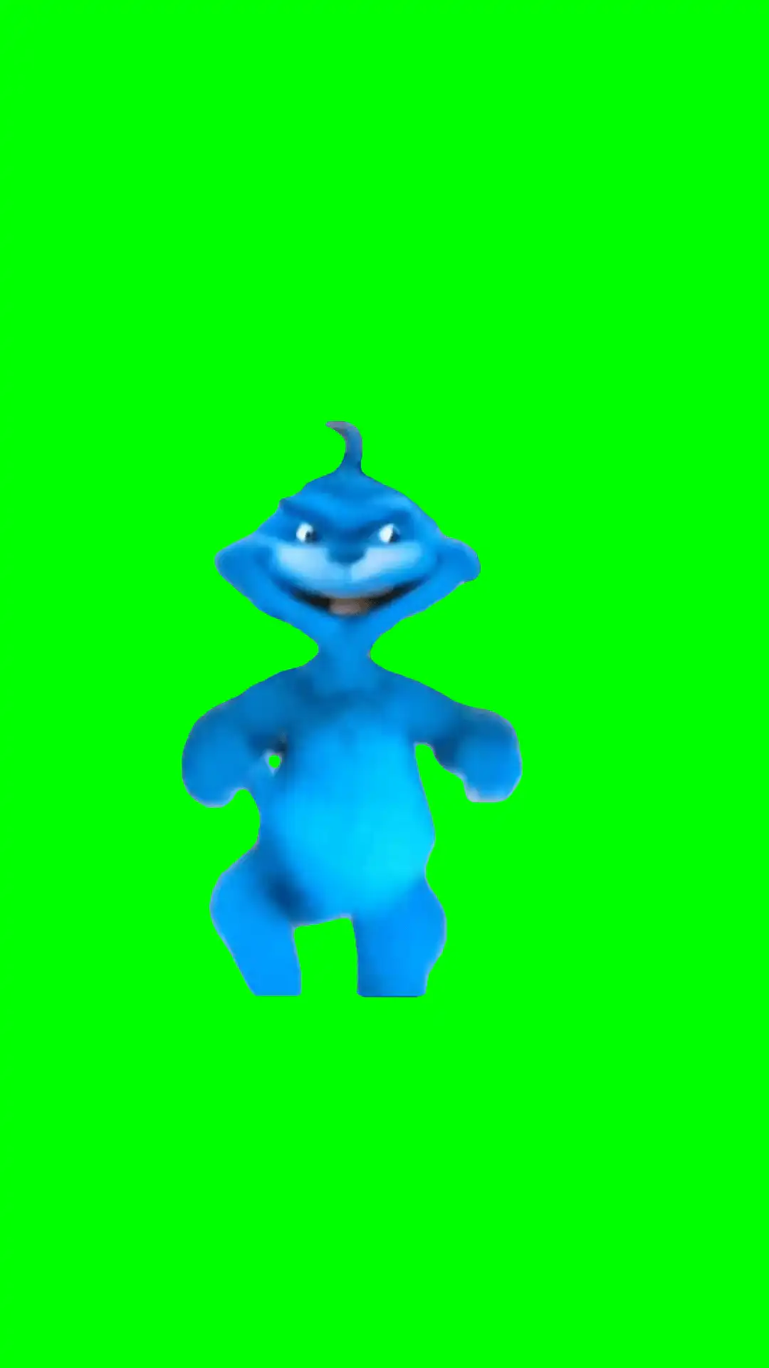 blue grinch running Meme Green Screen