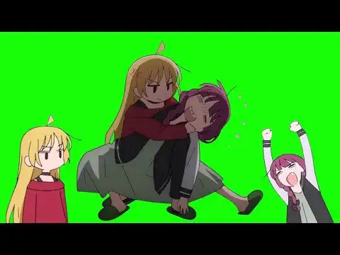 Bocchi The Rock Dancing Kikuri & Angry Seika Green Screen