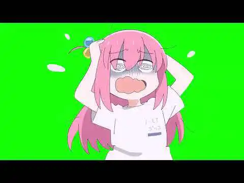 Bocchi The Rock Hitori Confused Green Screen