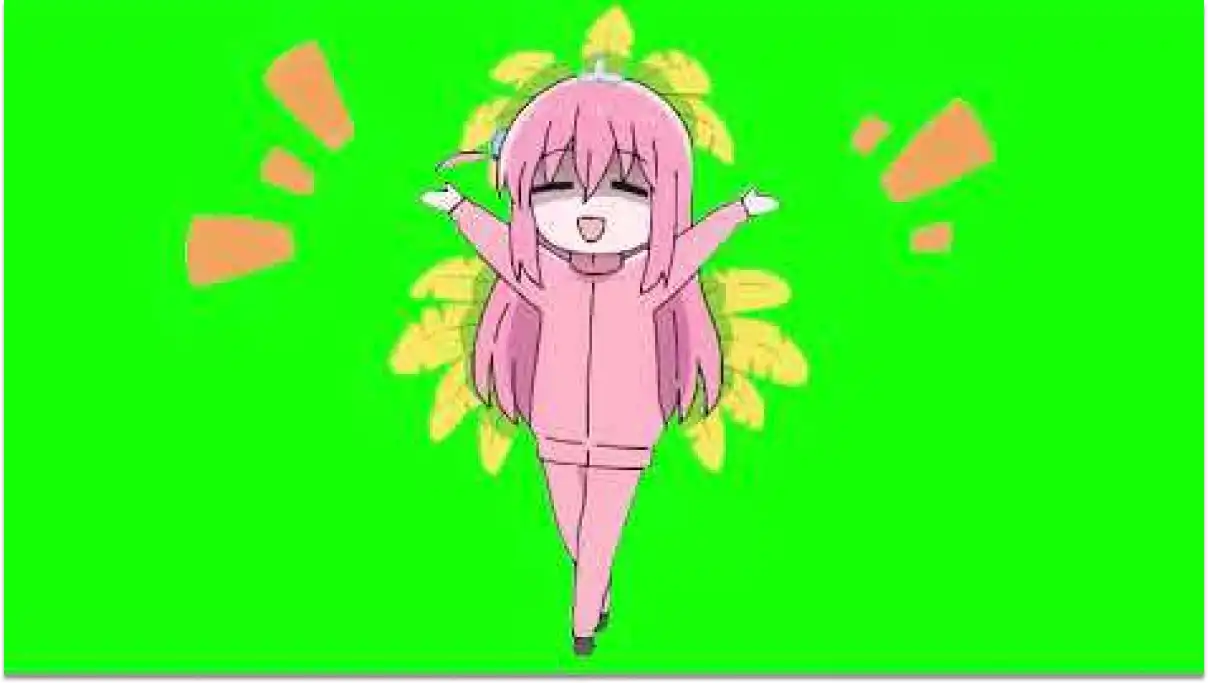 Bocchi The Rock Hitori Dancing Samba Green Screen