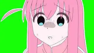 Bocchi The Rock Hitori is Astonished Green Screen