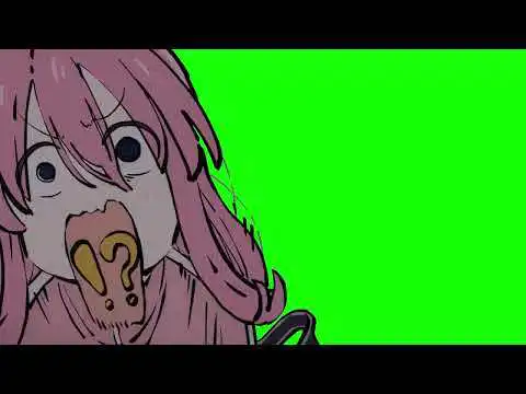 Bocchi The Rock Hitori is startled Green Screen