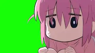 Bocchi The Rock Hitori rejoices and grieves green screen