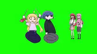 Bocchi The Rock Nijika chasing after Ryo Green Screen