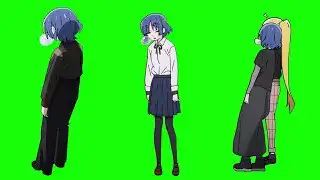 Bocchi The Rock Sleeping Ryo Green Screen