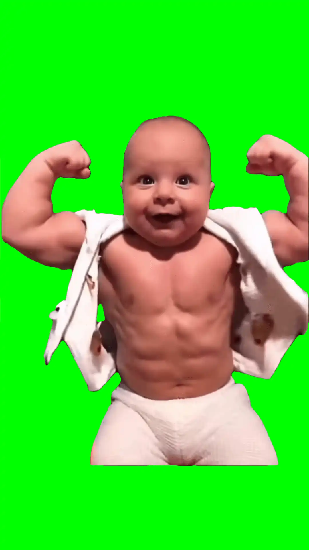 Body builder baby Meme Green Screen