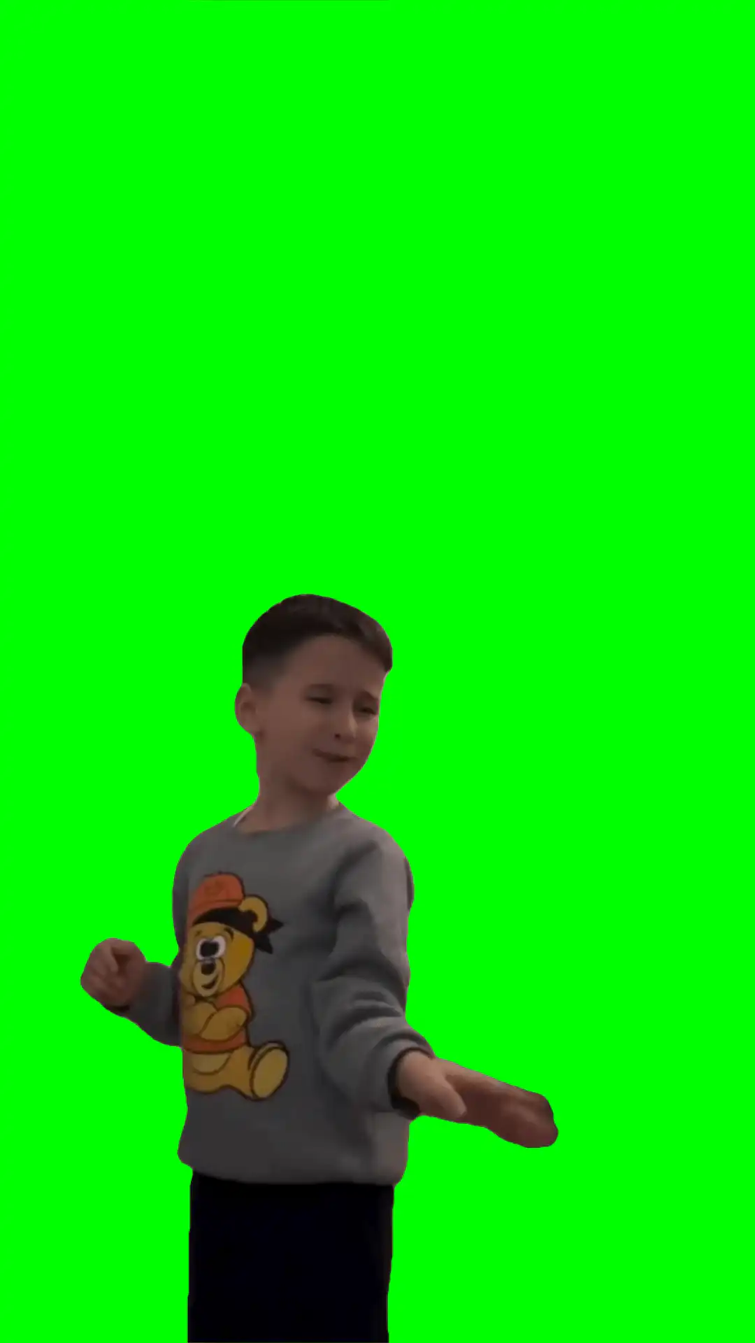Boy dancing green screen