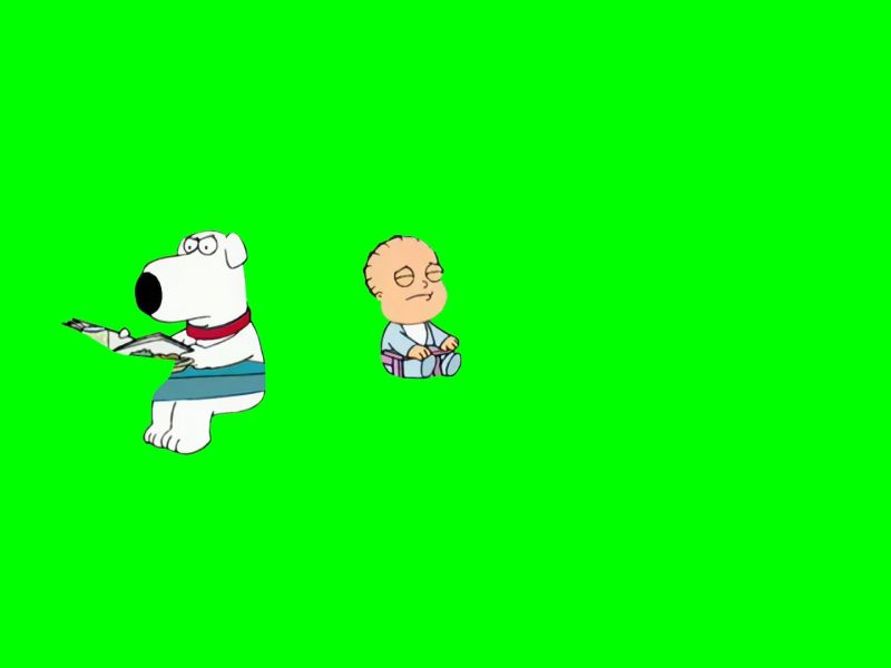 Brian Screaming At Crying Baby Green Screen Meme