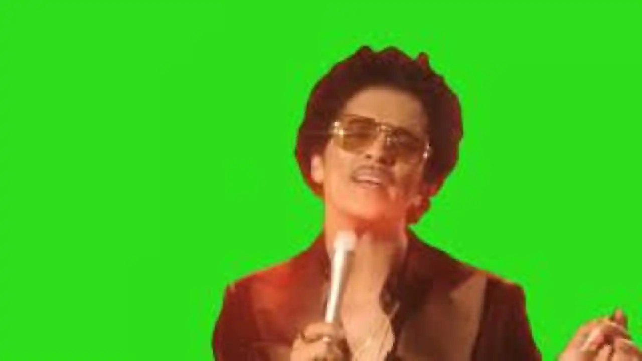 Bruno Mars can’t believe this I’m in disbelief Green screen