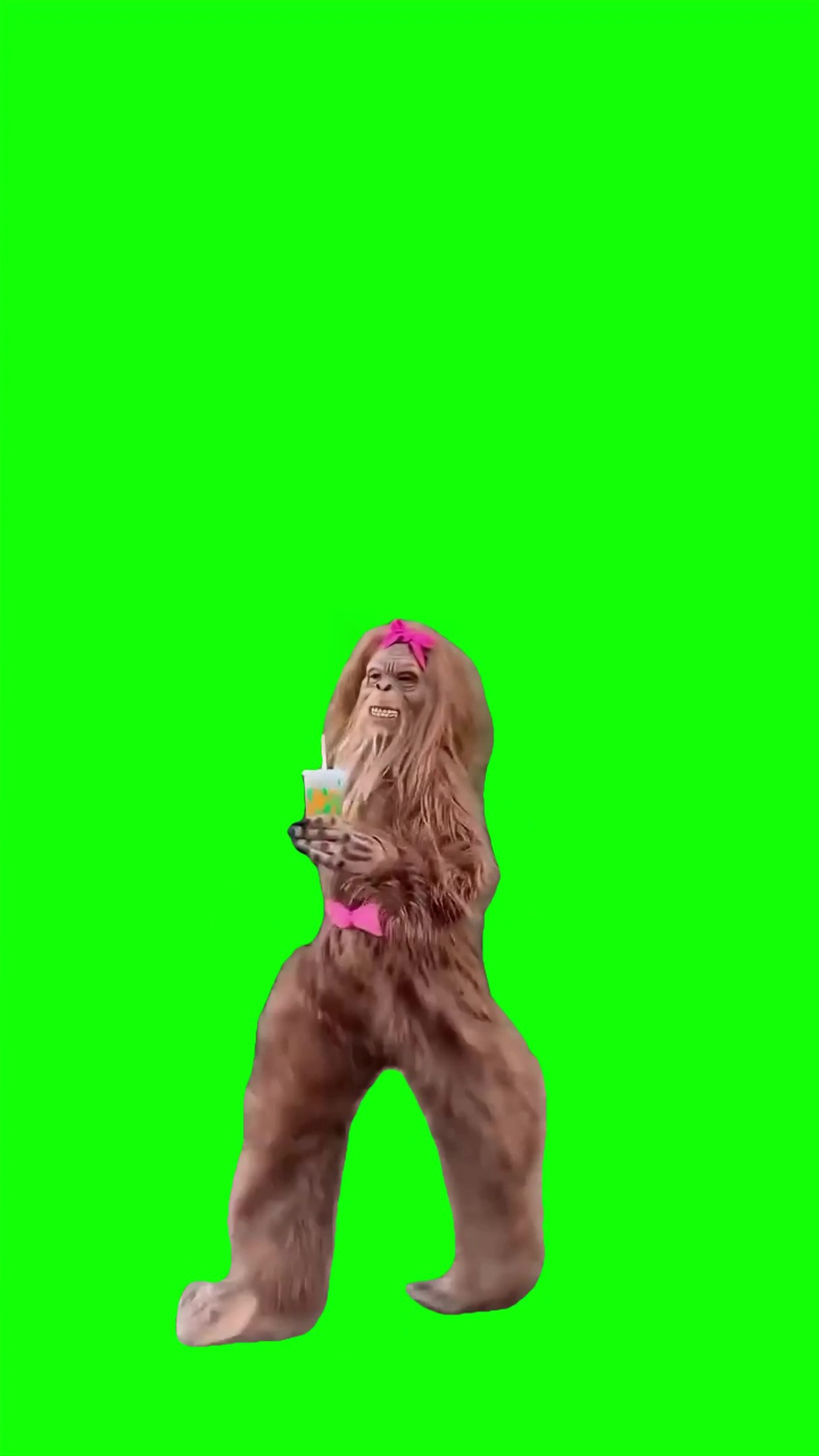 Bug foot with a drink Green Screen
