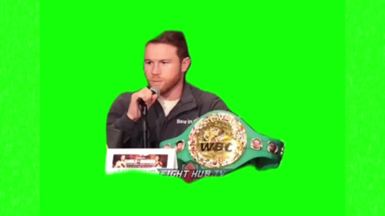 Canelo he’s a fucking liar meme green screen