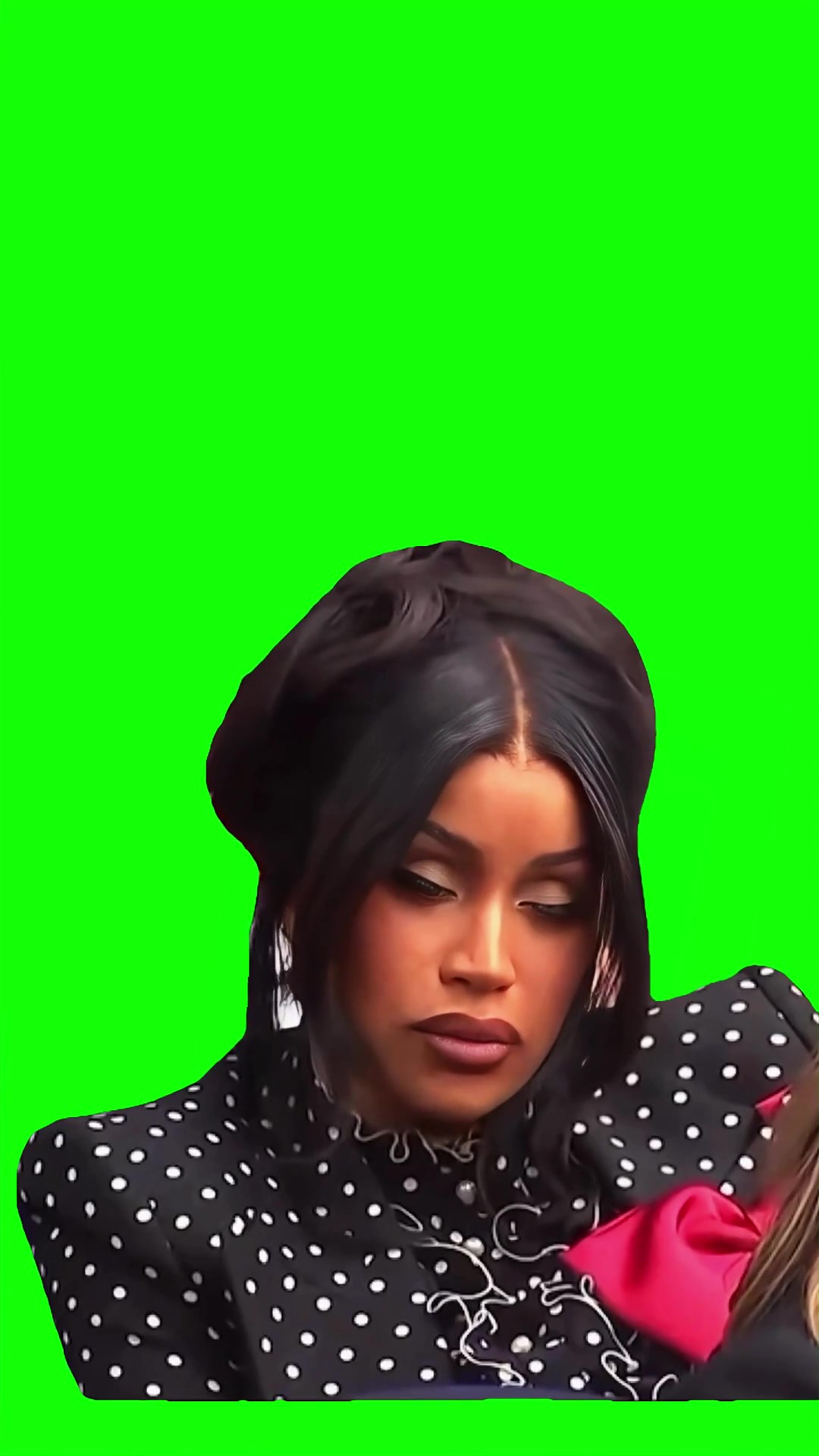 Cardi B falling asleep in court Green Screen Meme