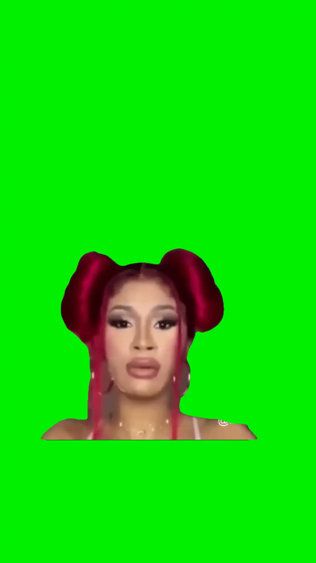 Cardi B gets scared meme green screen