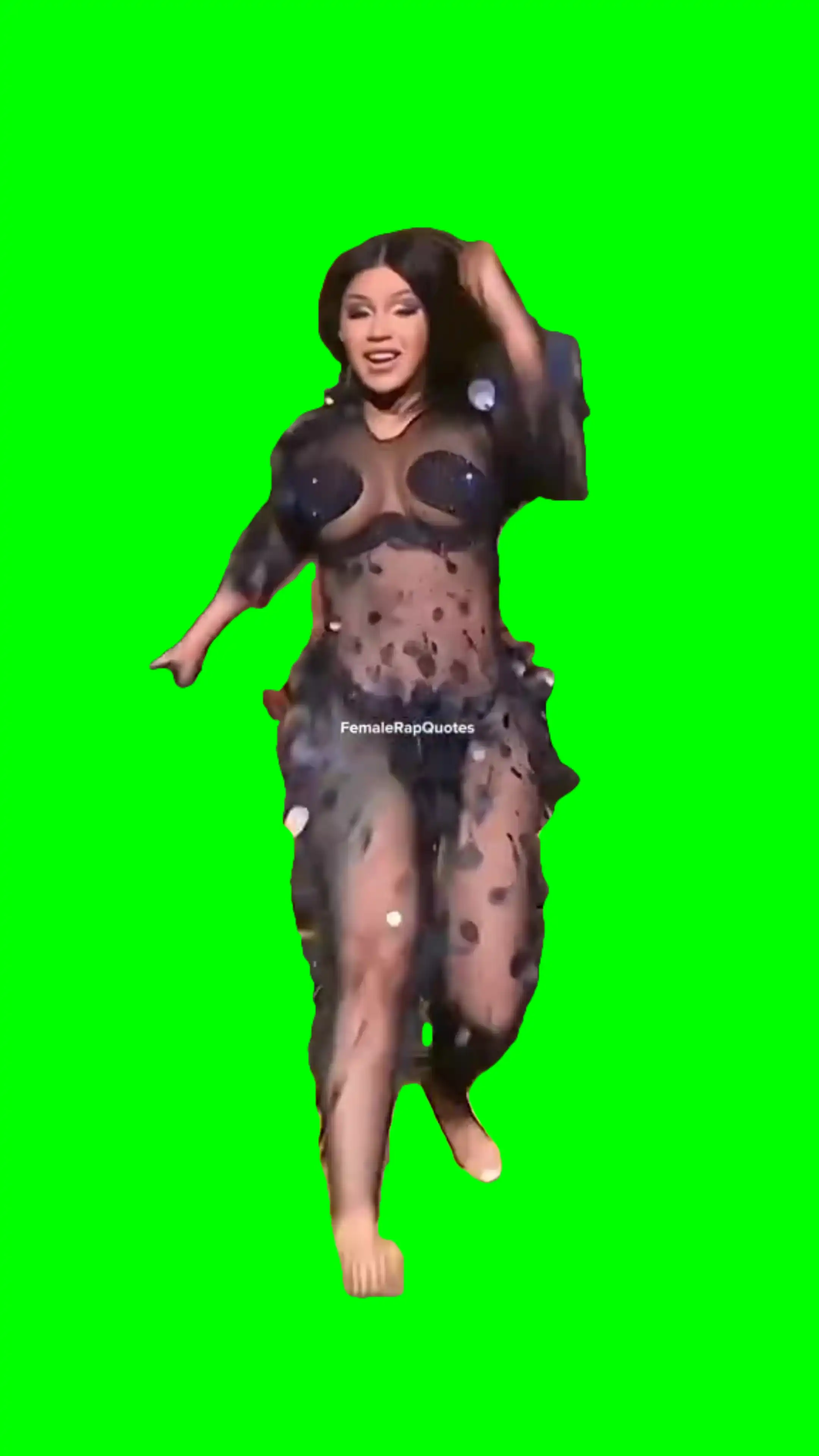 cardi b goofy run green screen