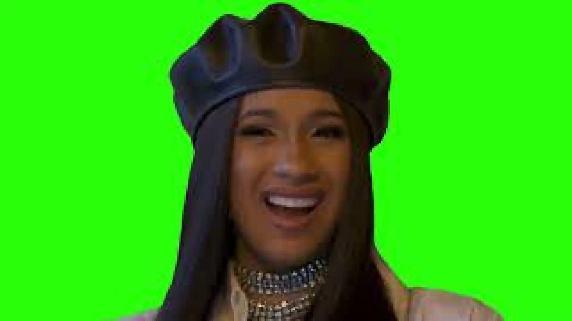 cardi b laugh hehehe meme green screen