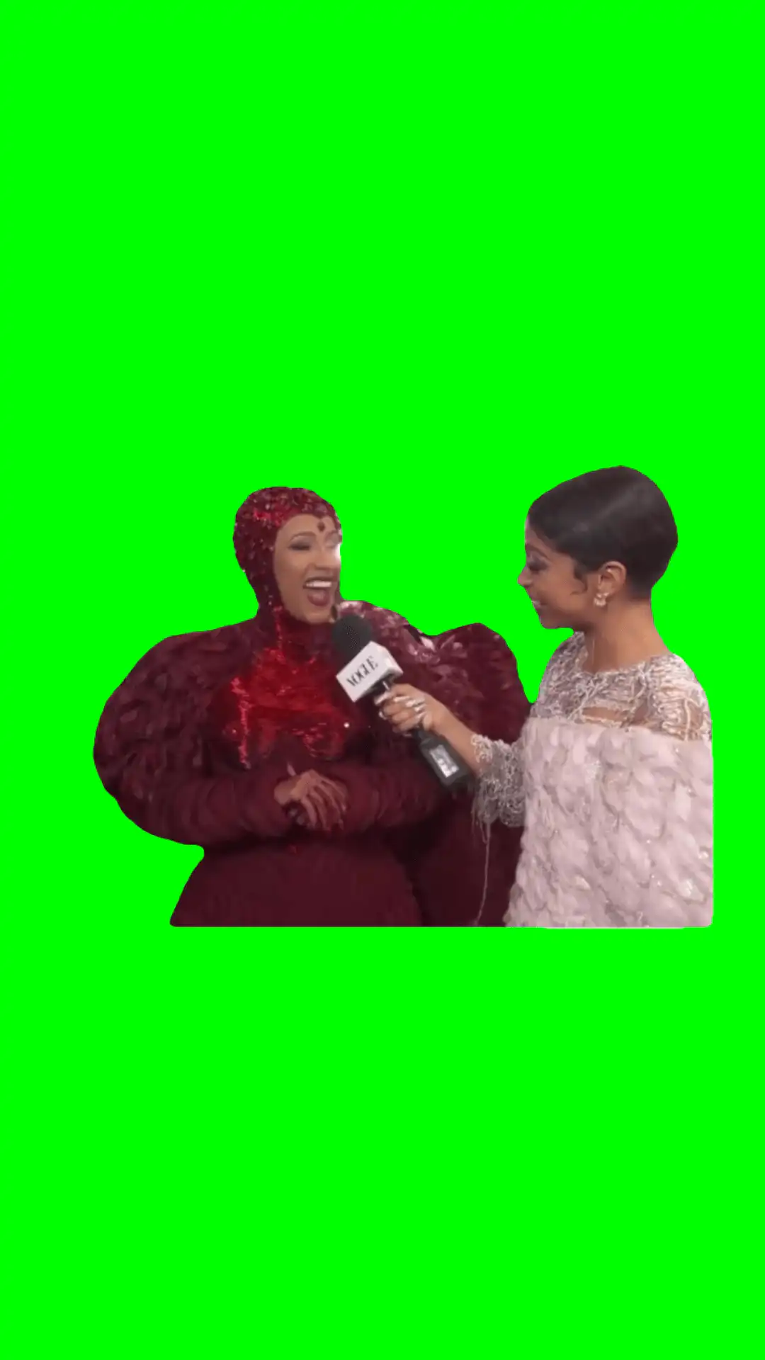 Cardi B Laughing green screen