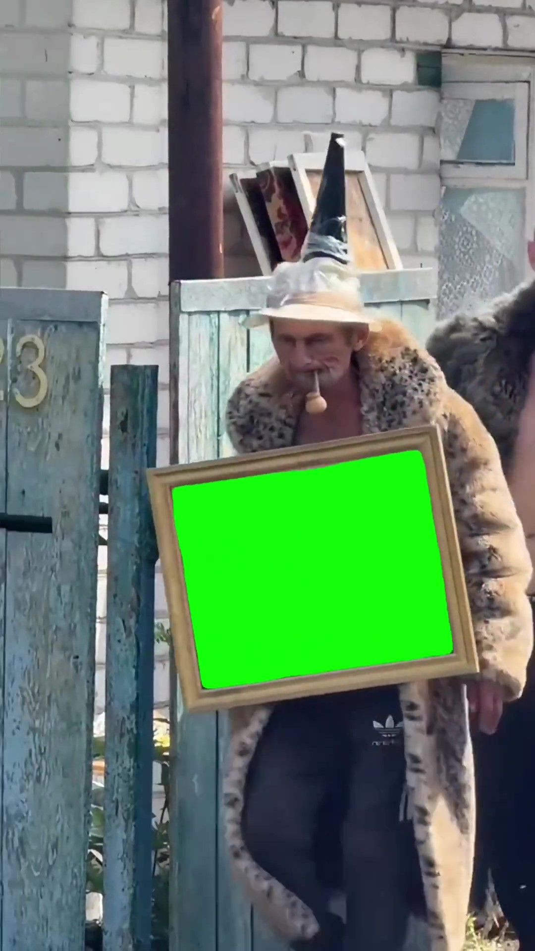 Carrying painting Green Screen Meme