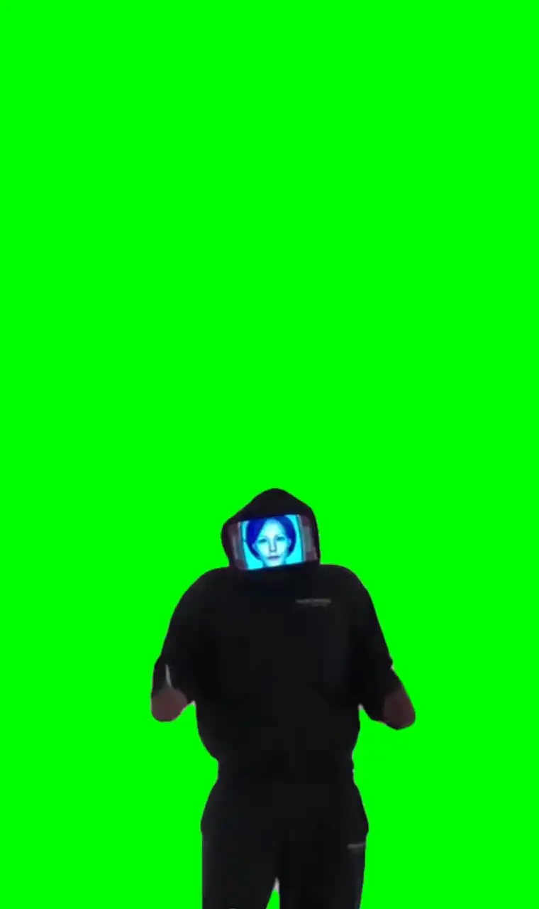 Cassandra Screen Face Robot meme green screen