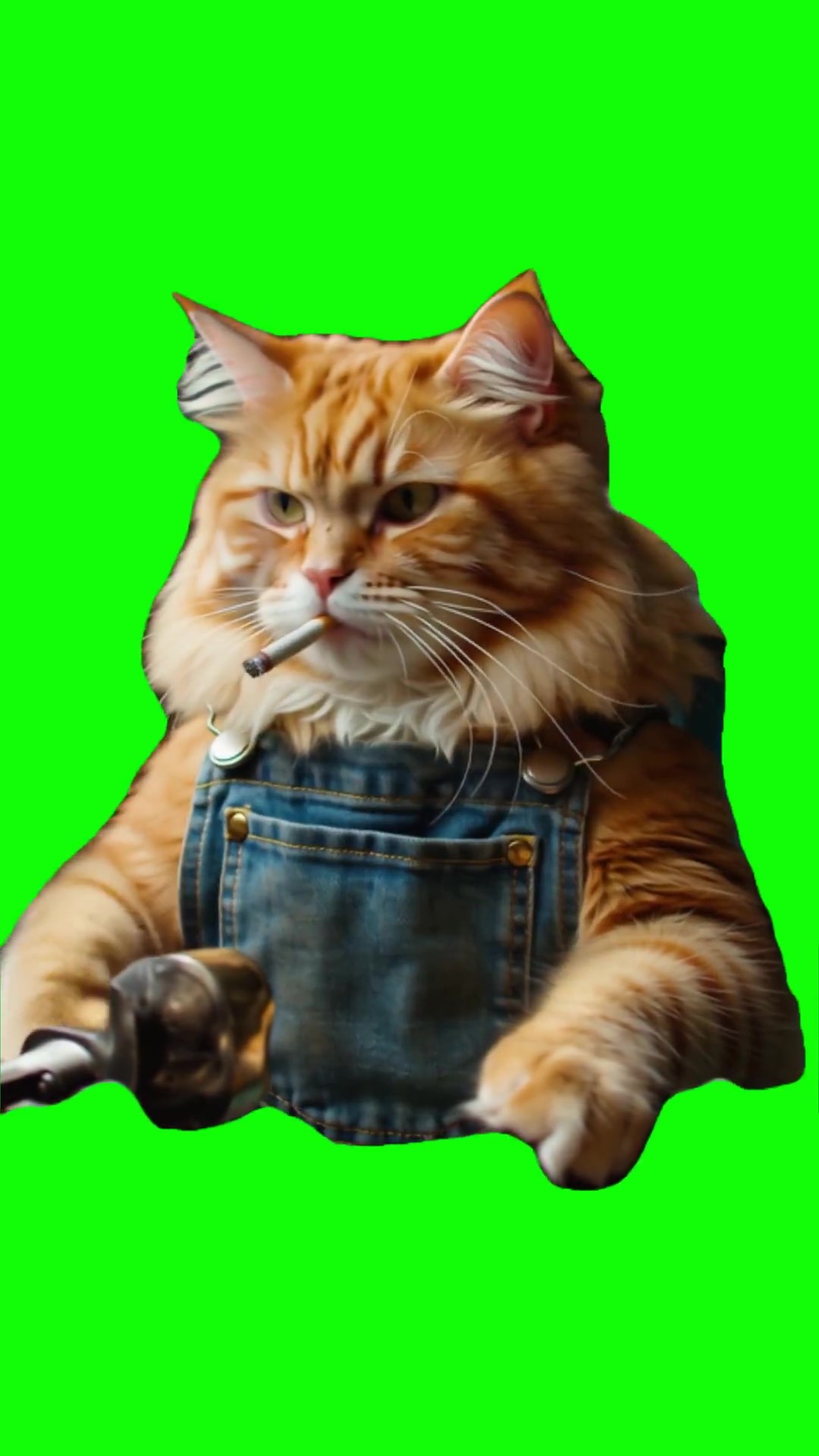 Cat mechanic Green Screen Meme