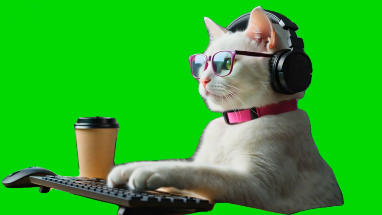 Cat Typing Keyboard Green Screen Memes