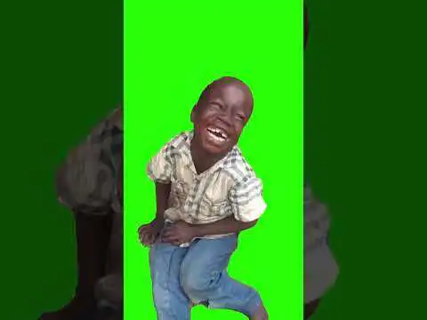 child crying laughing same time green screen