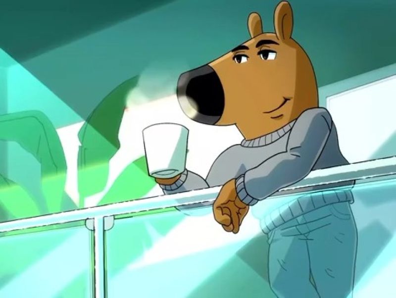 Chill Guy Drinking Coffee In Balcony Meme Template