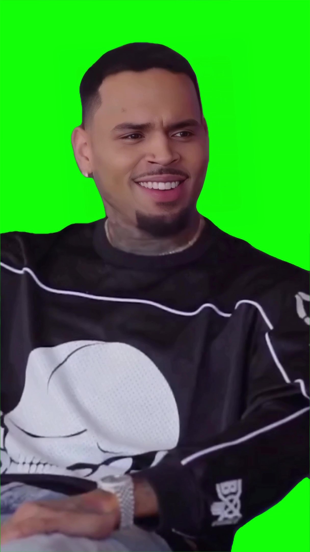 Chris brown hell nah meme green screen