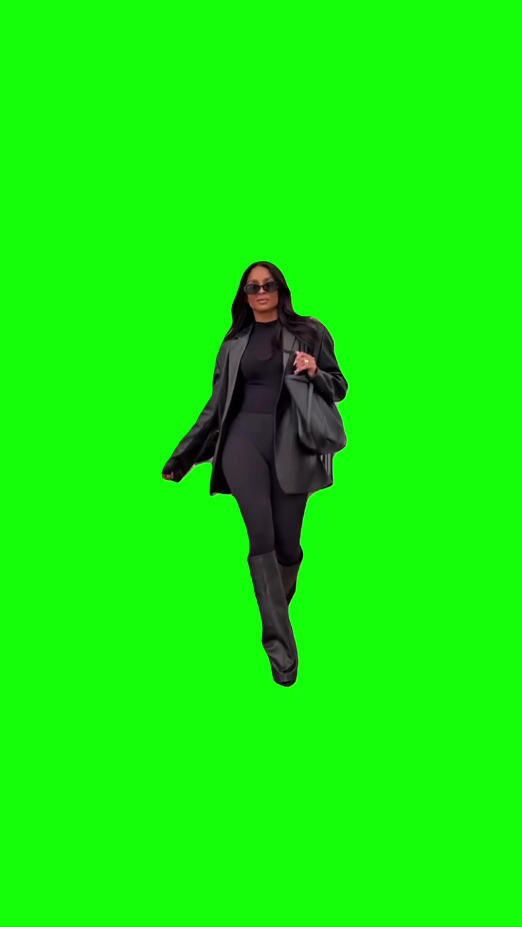 Ciara slow motion walking green screen