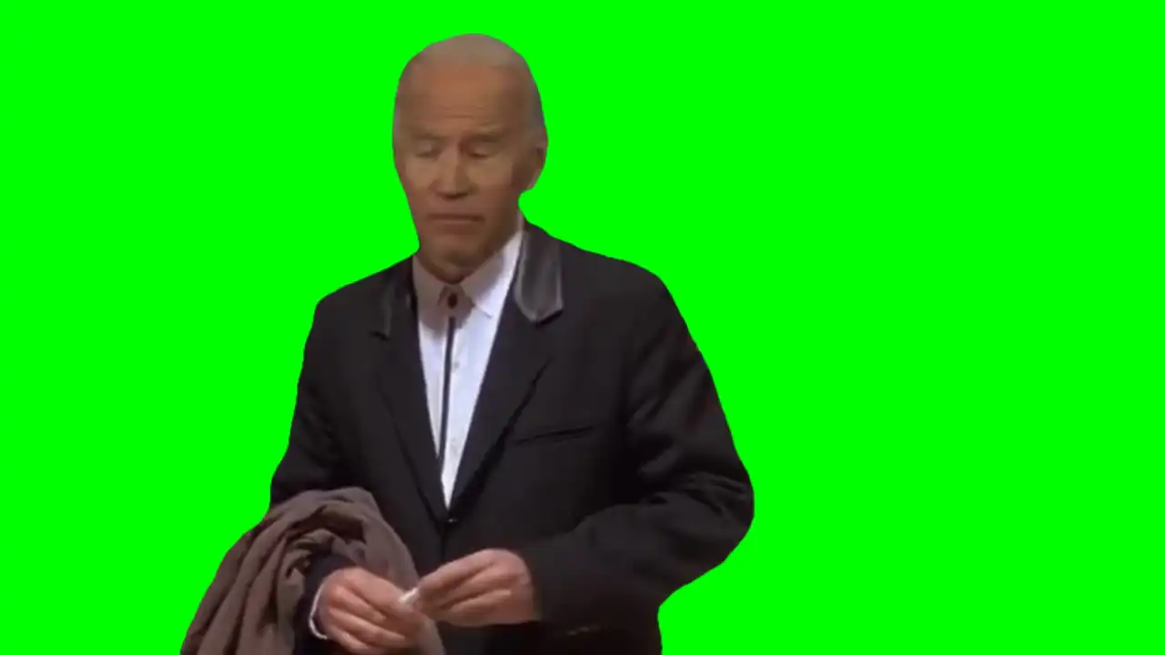 Confused Biden meme green screen