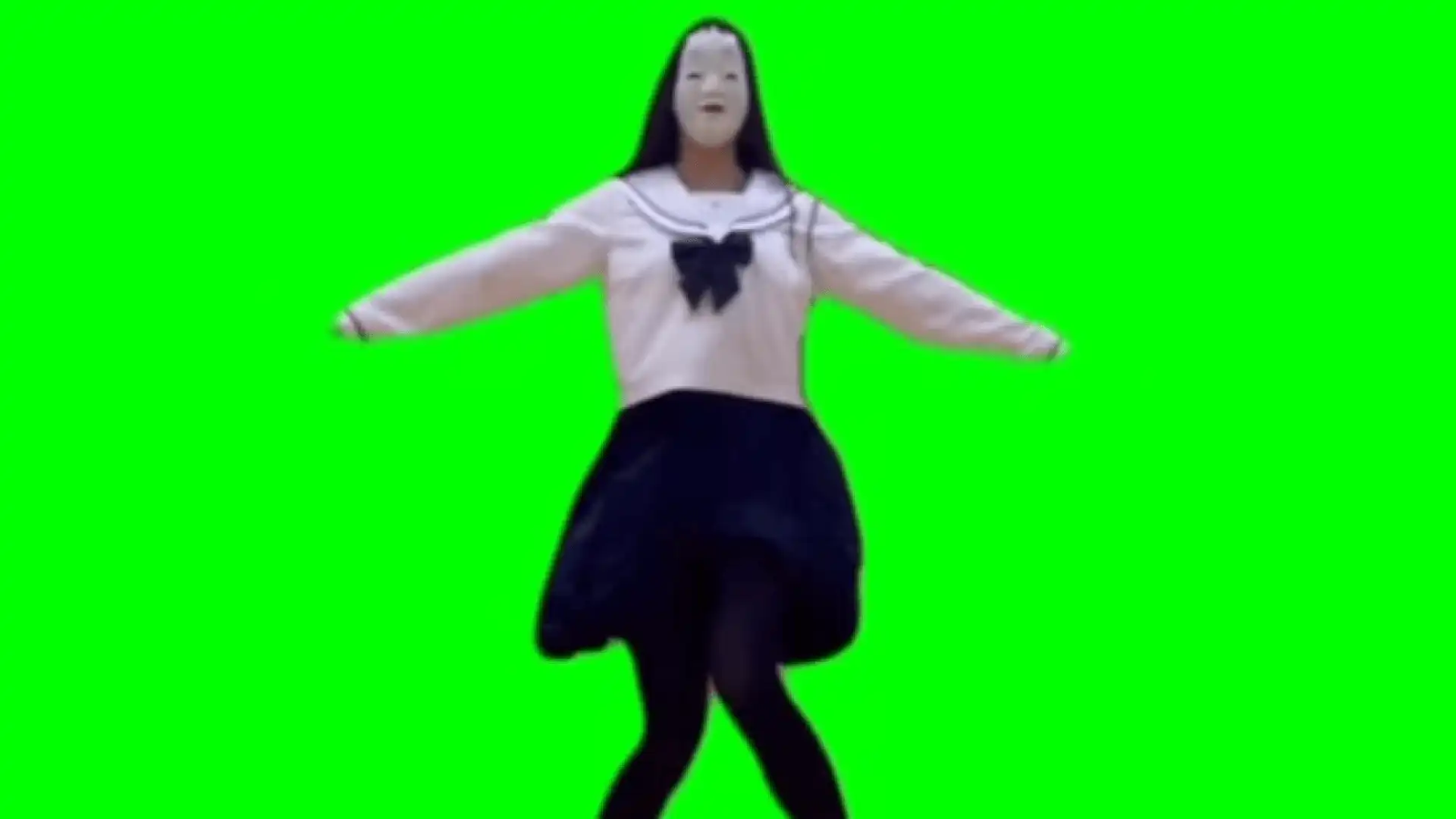Creepy dance meme green screen