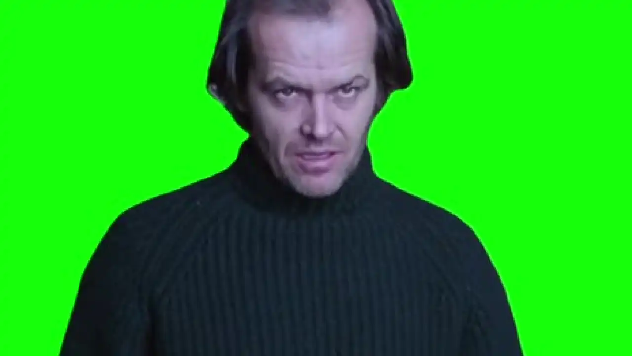 Creepy stare meme green screen