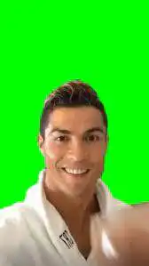 Cristiano Ronaldo Drinking and Smiling Meme Green Screen