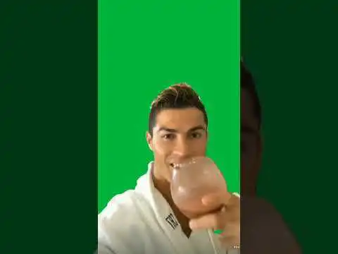 Cristiano Ronaldo drinking meme Green screen