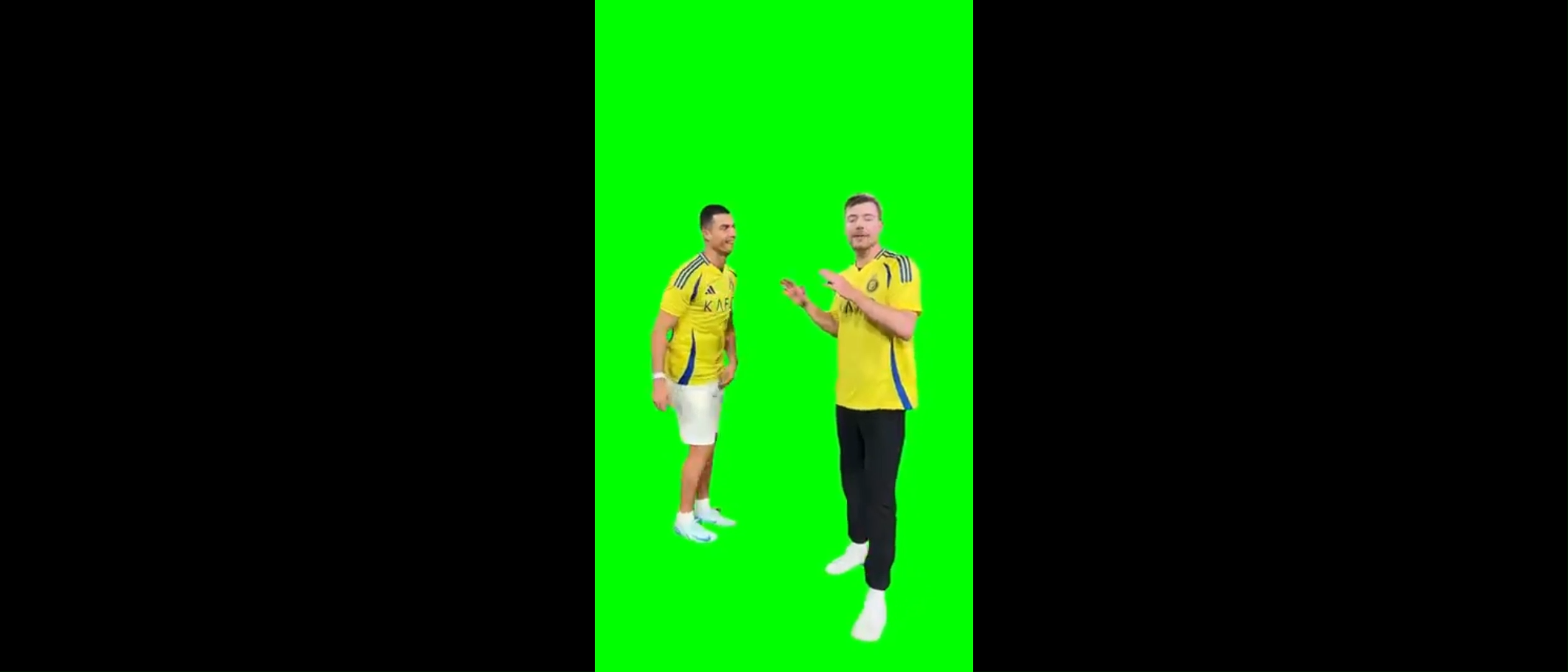Cristiano Ronaldo Teaching Mrbeast How To Siuuu Green Screen Meme Video
