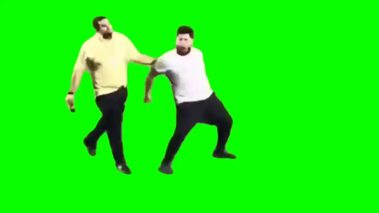 Crowd suiii meme green screen