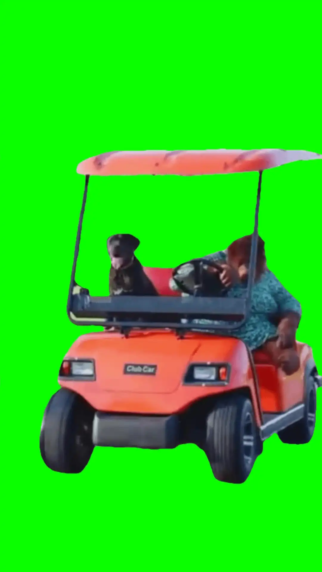 Cruising on golfcart meme Green Screen
