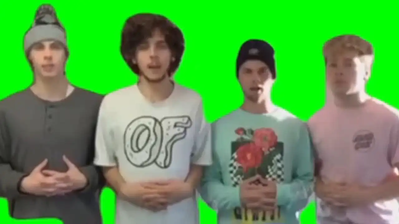Damn bro you got the whole squad laughing meme green screen