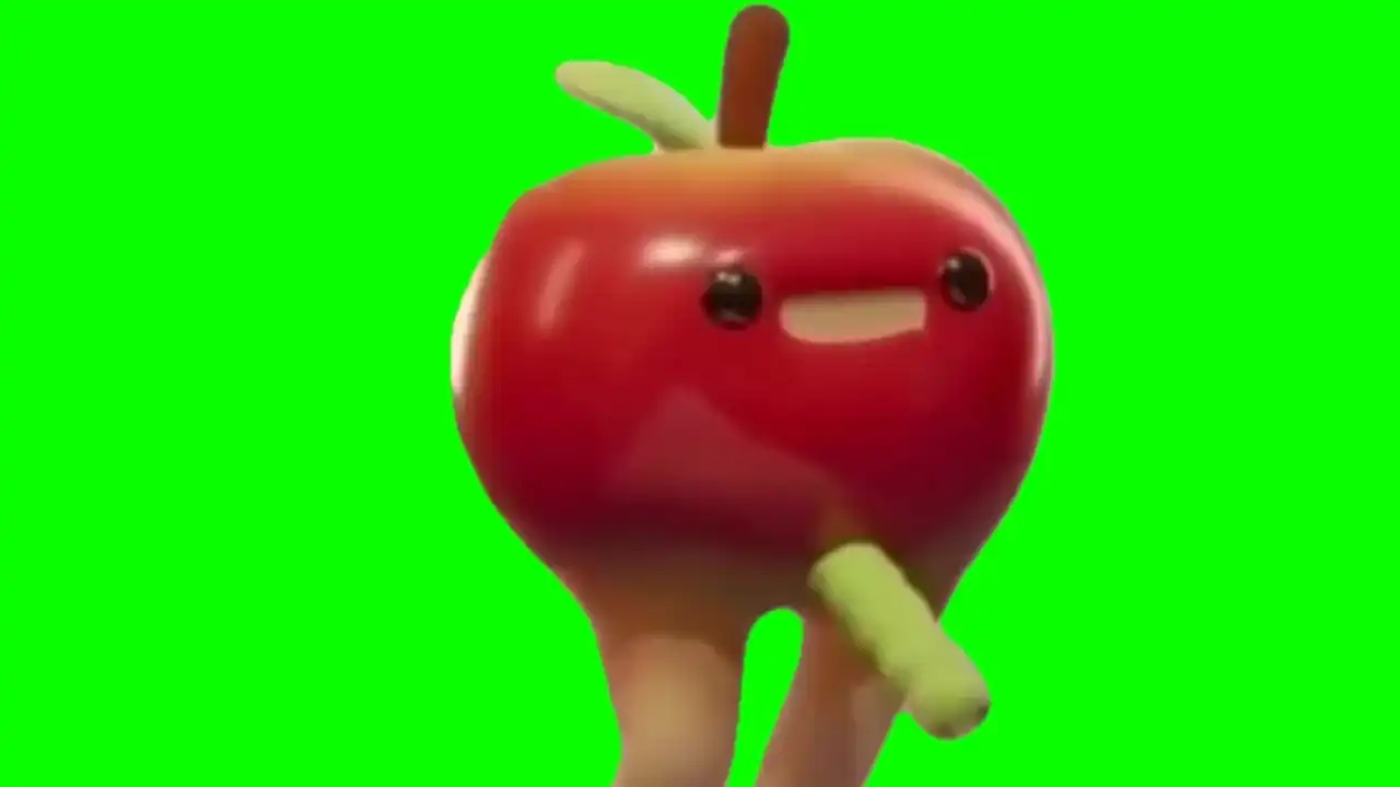 Dancing apple green screen