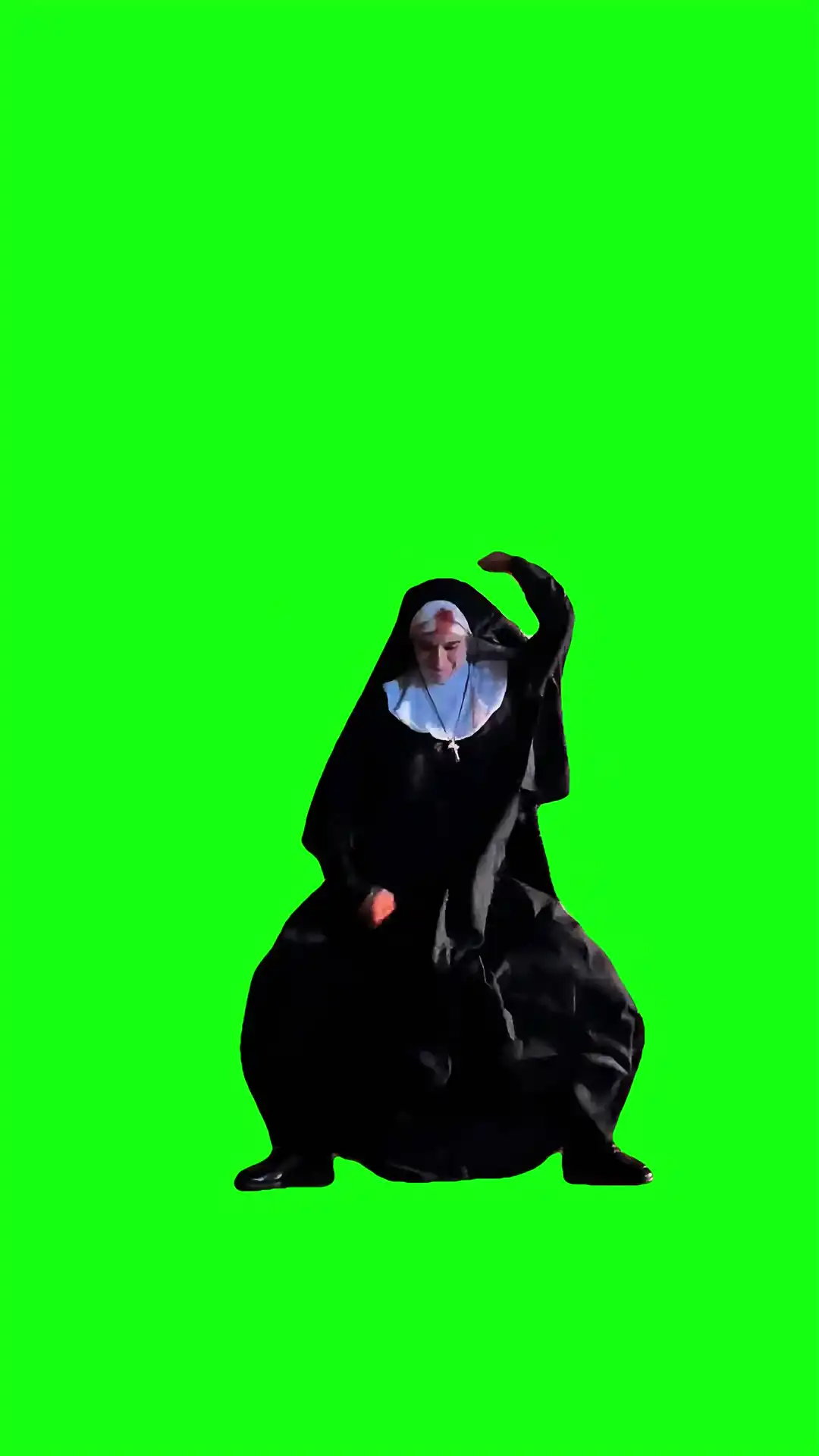 Dancing nun Green Screen