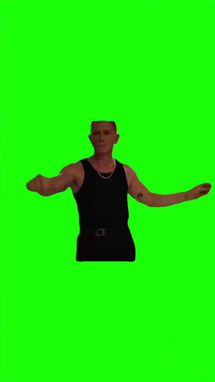Daniel Craig dancing meme green screen