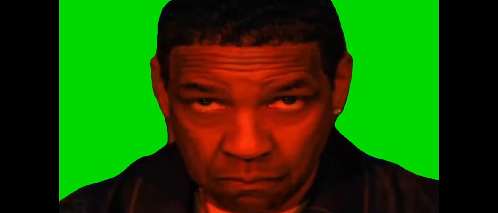 Denzel Looking Up Angry Green Screen Meme Video