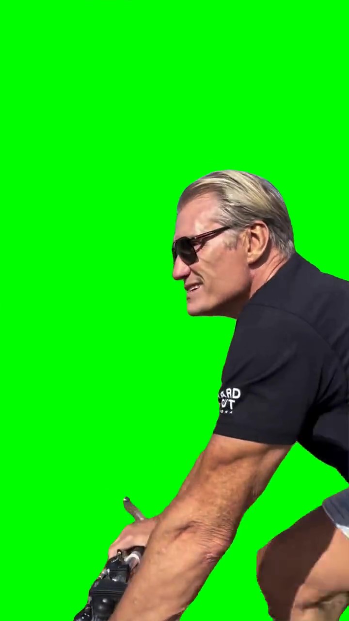 Dolph riding a bike Meme Green Screen