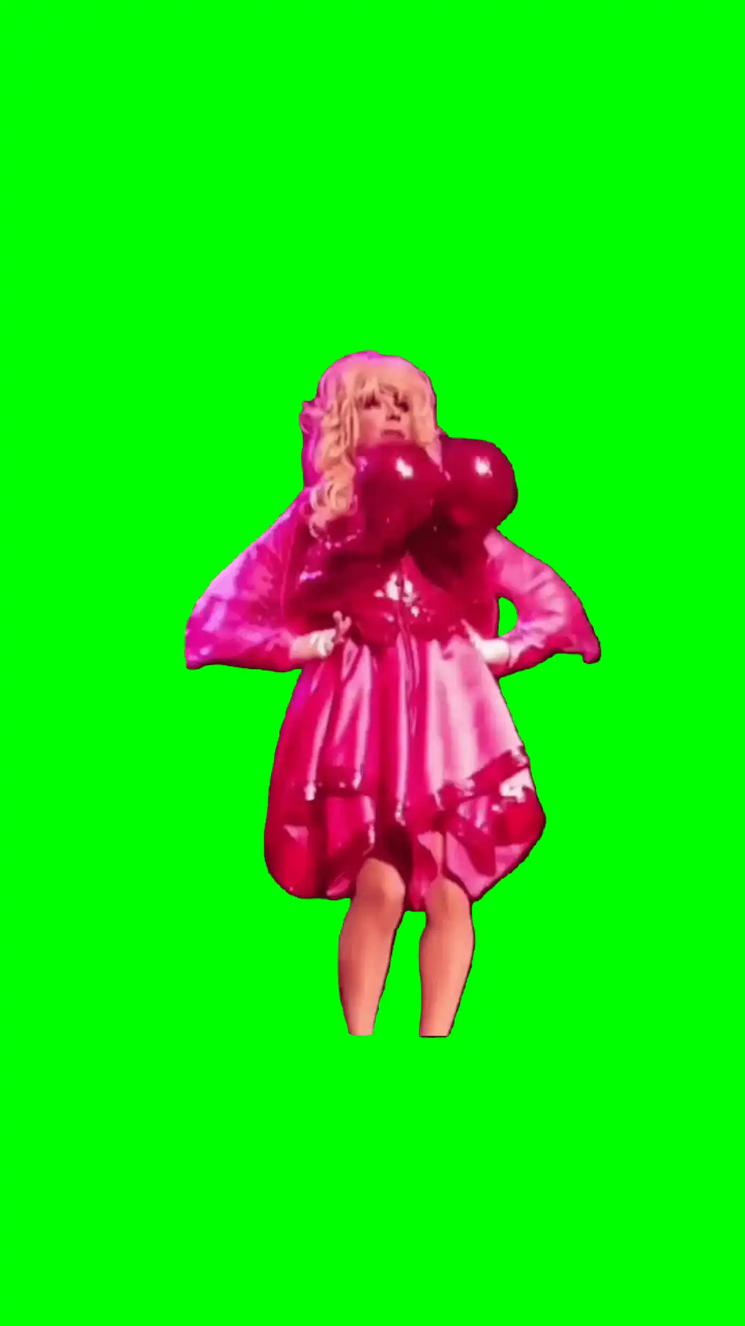 Drag Queeen Shaking Baloons Meme Green Screen