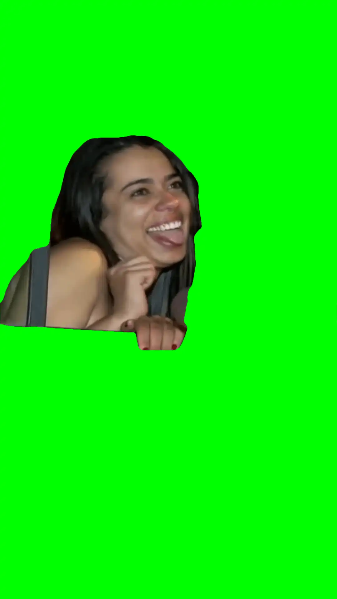 Drunk girl haha green screen