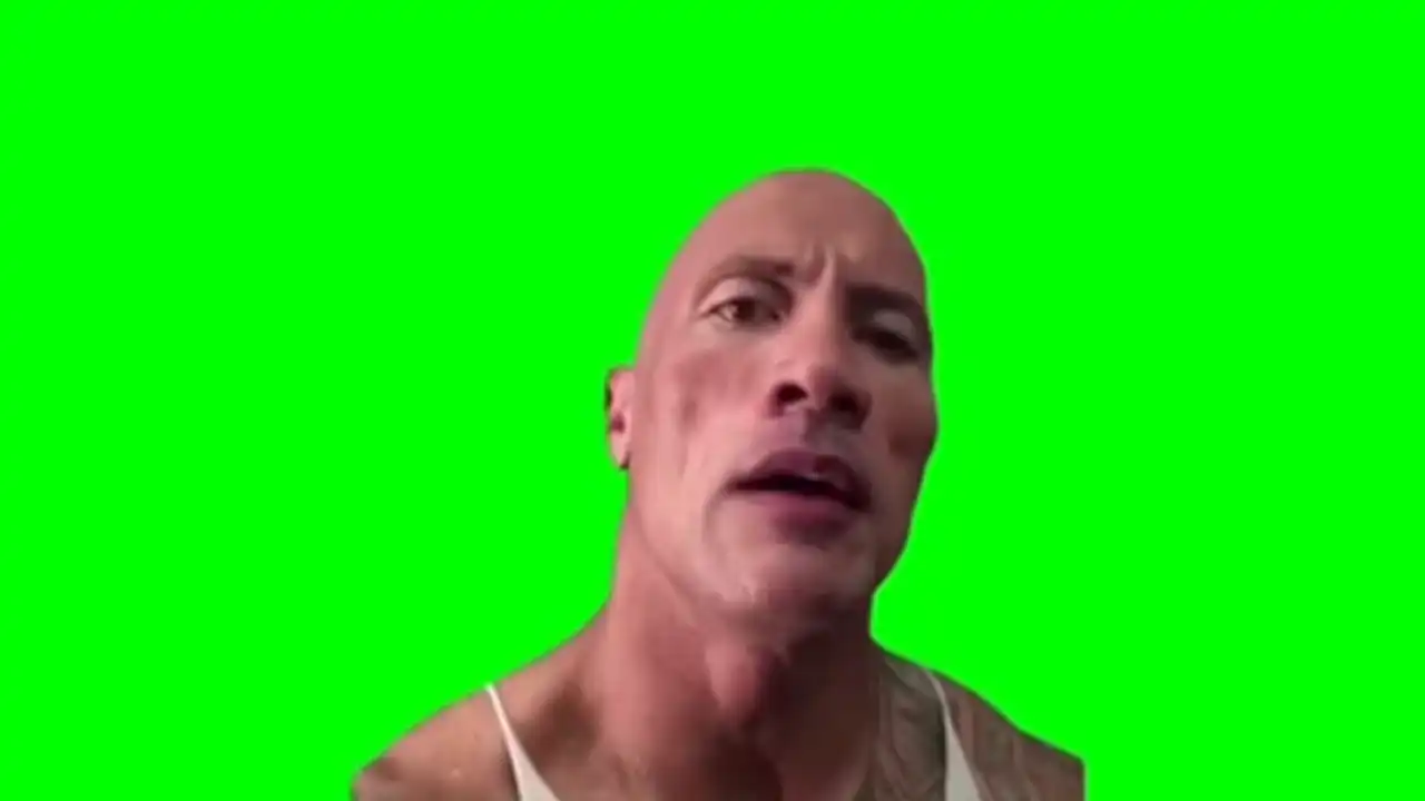 Dwayne Johnson eyebrow meme green screen